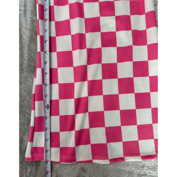 Boutique Pink White Checker Checkmate Terry Wide Leg Pants Womens Medium - Picture 5 of 5